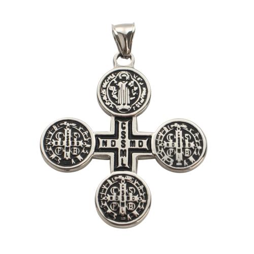 Nerūdijančio plieno Cross Pakabukai, 304 Nerūdijantis plienas, Kirsti, Pasidaryk pats & emalė, Originali spalva, 50.60x45.50x2.40mm, Pardavė PC