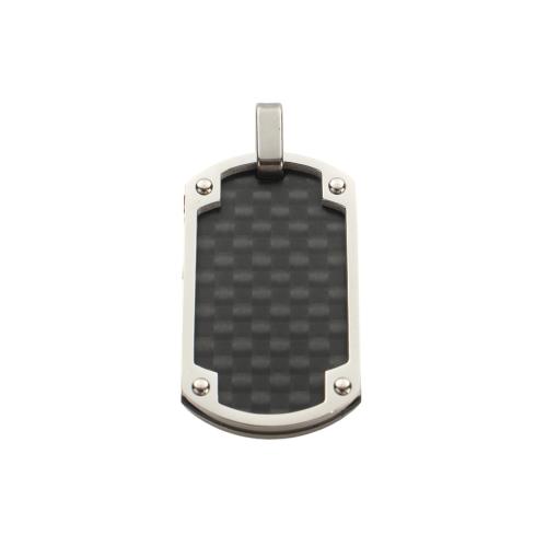 Stainless Steel Tag Charm 304 Stainless Steel with Carbon Fibre DIY original color Sold By PC