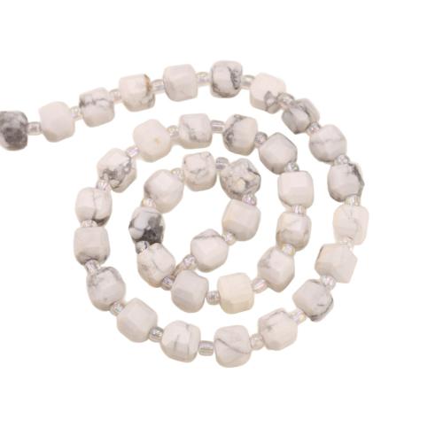 Gemstone Jewelry Beads Howlite Square polished DIY & faceted Sold Per Approx 38 cm Strand