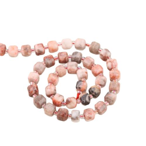 Gemstone Jewelry Beads Zebra Jasper Square polished DIY & faceted pink Sold Per Approx 381 cm Strand