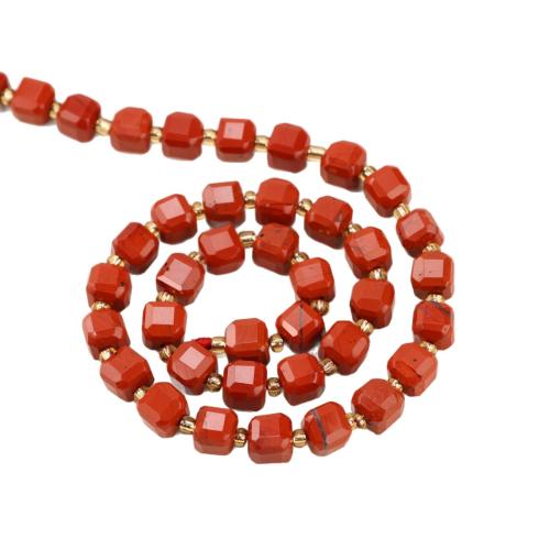 Gemstone Jewelry Beads Red Jasper Square polished DIY & faceted Sold Per Approx 38 cm Strand
