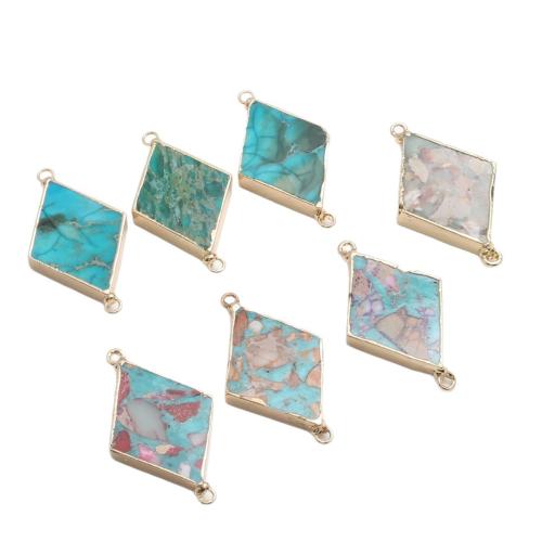 Edelstein-Connector, Impression Jaspis, Rhombus, poliert, DIY, keine, 30x25x10mm, verkauft von PC