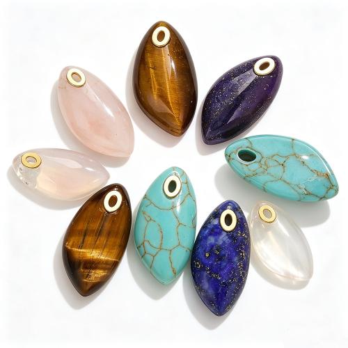 Gemstone Jewelry Pendants with Brass Eye DIY Sold By PC