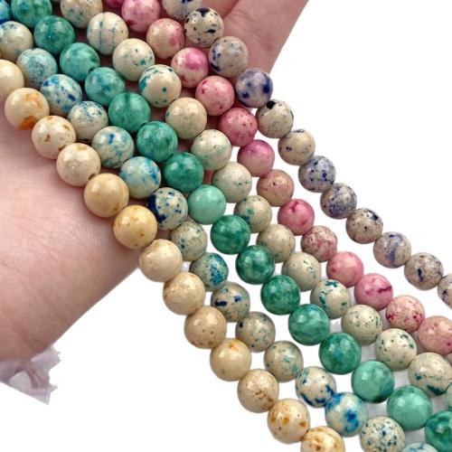 Färgat Marmor Bead, Rund, polerad, DIY & olika storlek för val, fler färger för val, Såld Per Ca 38 cm Strand