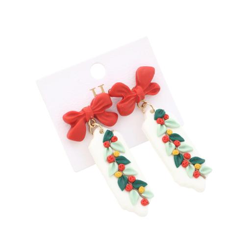 Polymer Clay Buail Earring, jewelry faisin & do bhean, 52x22x4.50mm, Díolta De réir Péire