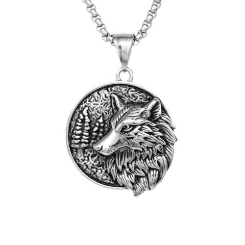 Rustfrit stål Animal Pendler, 304 rustfrit stål, Wolf, forgyldt, du kan DIY & forskellige stilarter for valg, 30.54x44.84x6.19mm, Solgt af PC