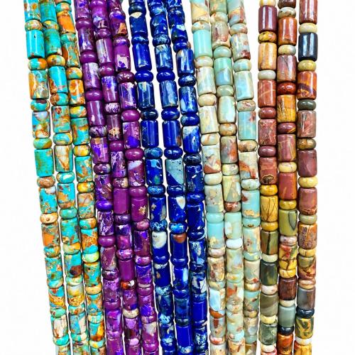 Perles bijoux en pierres gemmes, Jaspe d'impression, poli, DIY, plus de couleurs à choisir, 6x9mm, Vendu par Environ 38 cm brin