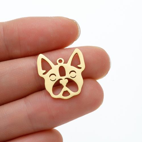 Rustfrit stål Animal Pendler, 304 rustfrit stål, Hund, forgyldt, du kan DIY & hule, flere farver til valg, 16x17mm, 5pc'er/Bag, Solgt af Bag