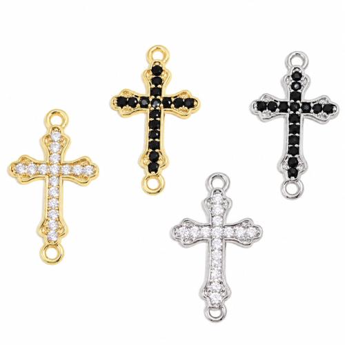 Cubique Pendentif en laiton zircon pavent, croix, Placage, DIY & styles différents pour le choix & pavé de micro zircon, 10.04x17.22mm, Vendu par PC