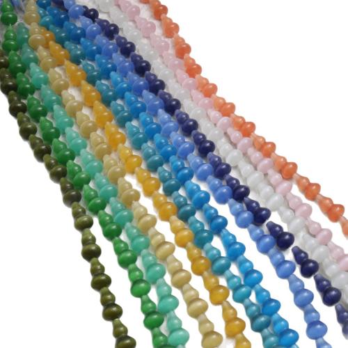 Perles de bijoux oeil de chat, calebasse, DIY, plus de couleurs à choisir, 7x10x18mm, Environ 16PC/brin, Vendu par brin