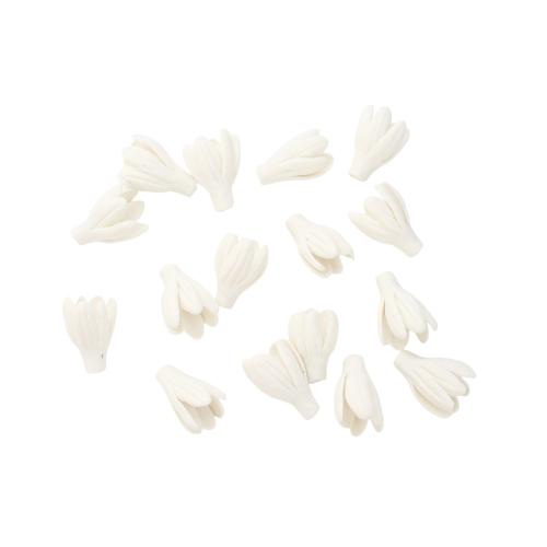 Polimero-Clay-Beads, argilla polimero, Fiore, DIY, bianco, 29x19x19mm, Foro:Appross. 2mm, Venduto da PC