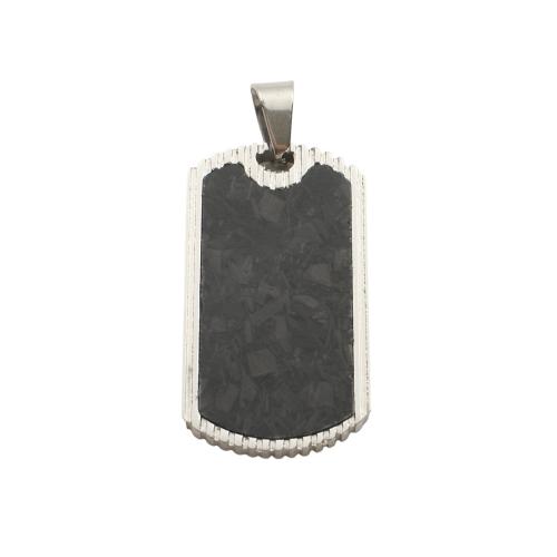 accessoire d'étiquette en inox , Acier inoxydable 304, avec Fibre de carbone, Motif géométrique, DIY, couleur originale, 36.90x20.30x3.10mm, Vendu par PC