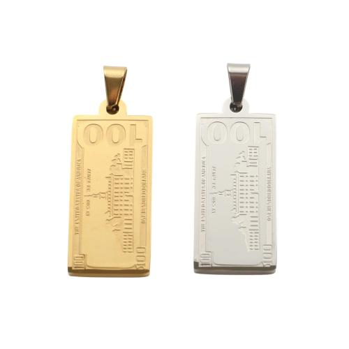 Bijoux pendentifs en acier inoxydable , Acier inoxydable 304, Dollar, Placage, DIY, plus de couleurs à choisir, 34.20x13.70x2.10mm, Vendu par PC
