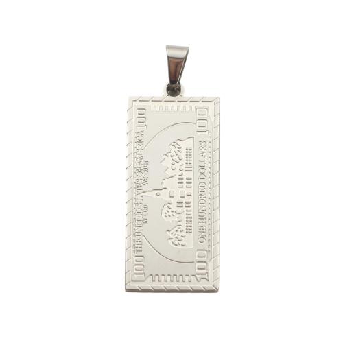 Bijoux pendentifs en acier inoxydable , Acier inoxydable 304, DIY, couleur originale, 51.70x19.80x1.90mm, Vendu par PC
