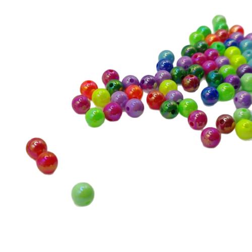 Perline in acrilico placcate, Cerchio, placcato colore AB, DIY & formato differente per scelta, nessuno, 500sol/lotto, Venduto da lotto