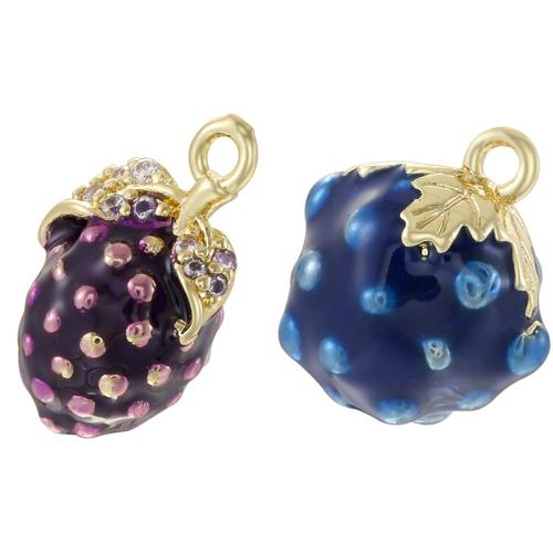 Bijoux pendentifs en laiton, raisin, Placage de couleur d'or, DIY & émail, plus de couleurs à choisir, Vendu par PC