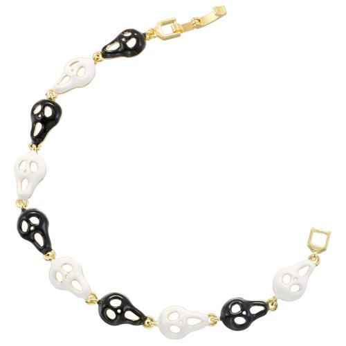 laiton bracelet, avec 5cm chaînes de rallonge, fantôme, Placage, Halloween Design & pour femme & émail, plus de couleurs à choisir, Longueur Environ 19.5 cm, Vendu par PC