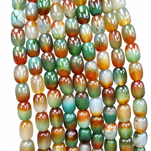 Achát Korálky, Vědro, lesklý, DIY, více barev na výběr, 10x14mm, Prodáno za Cca 38 cm Strand