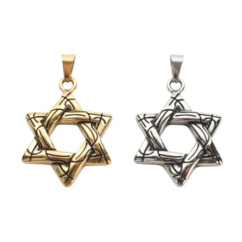 Bijoux pendentifs en acier inoxydable , Acier inoxydable 304, Hexagram, Placage, DIY & creux, plus de couleurs à choisir, 40.80x29.40x3.90mm, Vendu par PC