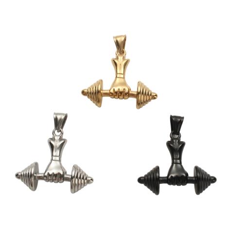 Bijoux pendentifs en acier inoxydable , Acier inoxydable 304, haltère, Placage, DIY, plus de couleurs à choisir, 34.10x39.40x15mm, Vendu par PC