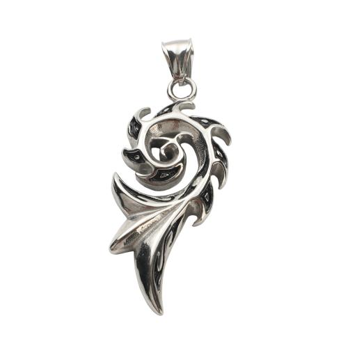Bijoux pendentifs en acier inoxydable , Acier inoxydable 304, Feu, DIY, couleur originale, 52.90x22.80x4.80mm, Vendu par PC