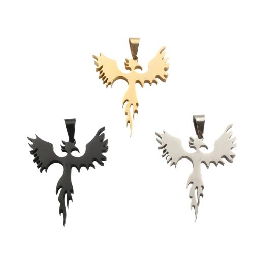 Bijoux pendentifs en acier inoxydable , Acier inoxydable 304, Phénix, Placage, DIY, plus de couleurs à choisir, 45x34.50x2.90mm, Vendu par PC