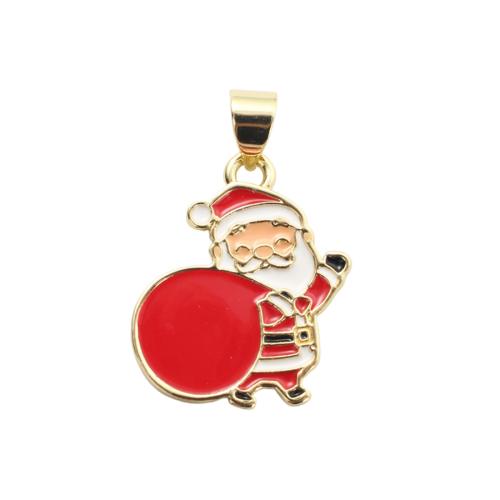 Messing hangers, Kerstman, gold plated, Kerstontwerp & DIY & glazuur, 19.50x16.20x1.40mm, Verkocht door PC
