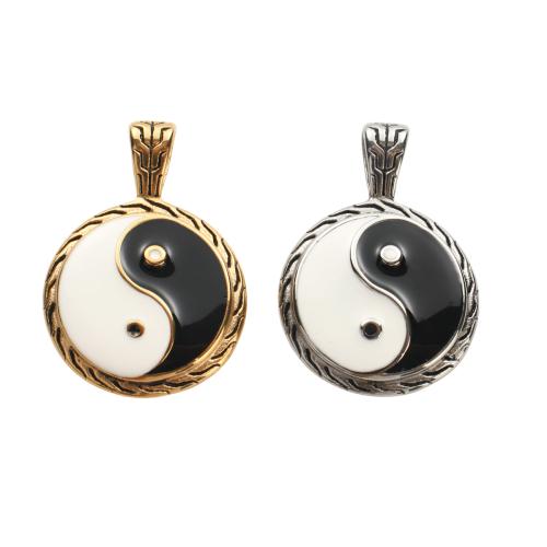 Bijoux pendentifs en acier inoxydable , Acier inoxydable 304, Plat rond, Placage, DIY & émail, plus de couleurs à choisir, 35x24.50x4.50mm, Vendu par PC