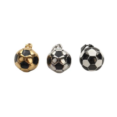 Bijoux pendentifs en acier inoxydable , Acier inoxydable 304, Football, Placage, DIY & émail, plus de couleurs à choisir, 14.80mm, Vendu par PC