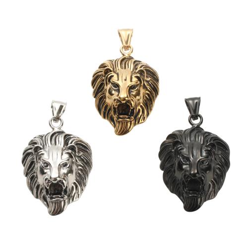 Acier inoxydable animaux Pendentifs, Acier inoxydable 304, lion, Placage, DIY & noircir, plus de couleurs à choisir, 43x30.20x12.50mm, Vendu par PC