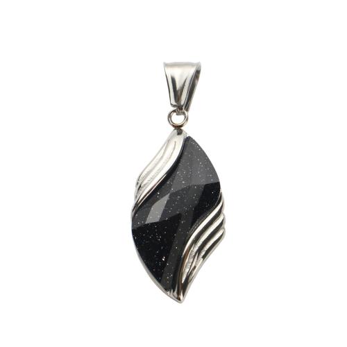 Bijoux Pendentifs en pierres gemmes, Acier inoxydable 304, avec pierre gemme, DIY, couleur originale, 36.90x17x5.50mm, Vendu par PC