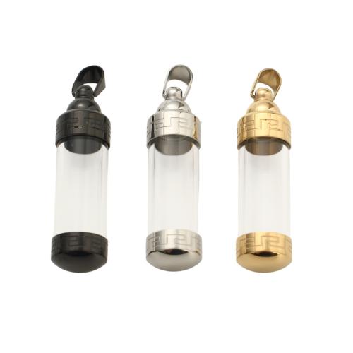 304 acciaio inox Cofanetto cinerarie ciondolo, placcato, DIY & trasparente, nessuno, 46x12.10mm, Venduto da PC