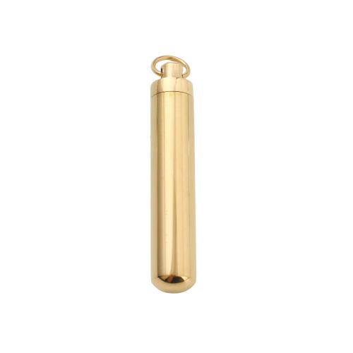 304 acciaio inox Cofanetto cinerarie ciondolo, Colonna, placcato color oro, DIY, 46.60x8.70mm, Venduto da PC