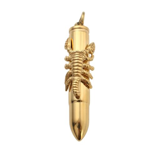 304 acciaio inox Cofanetto cinerarie ciondolo, placcato color oro, DIY, 57.70x13.20mm, Venduto da PC