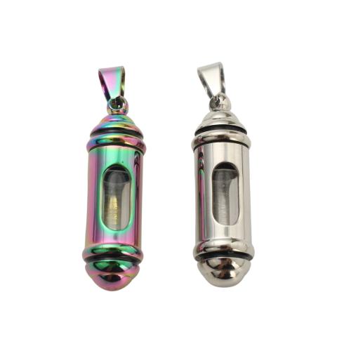 304 acciaio inox Cofanetto cinerarie ciondolo, placcato, DIY & trasparente, nessuno, 36.40x10.80mm, Venduto da PC