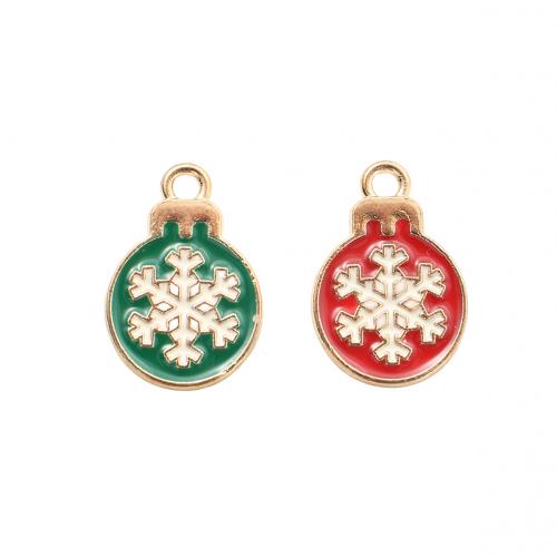 Ciondoli Natale in lega di zinco, lega in zinco, Fiocco di Neve, placcato color oro, Design natalizio & DIY & smalto, nessuno, 19.30x13.30x1.20mm, Venduto da PC