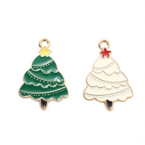 Ciondoli Natale in lega di zinco, lega in zinco, Albero di Natale, placcato color oro, DIY & smalto, nessuno, 26.90x18.20x1.10mm, Venduto da PC