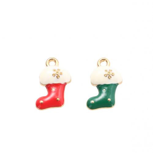 Ciondoli Natale in lega di zinco, lega in zinco, Calza Natalizia, placcato color oro, DIY & smalto, nessuno, 16.30x12.20x3.40mm, Venduto da PC