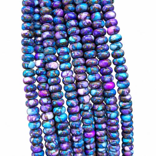 Perles bijoux en pierres gemmes, Jaspe d'impression, abaque, poli, DIY, plus de couleurs à choisir, 6x10mm, Vendu par Environ 38 cm brin