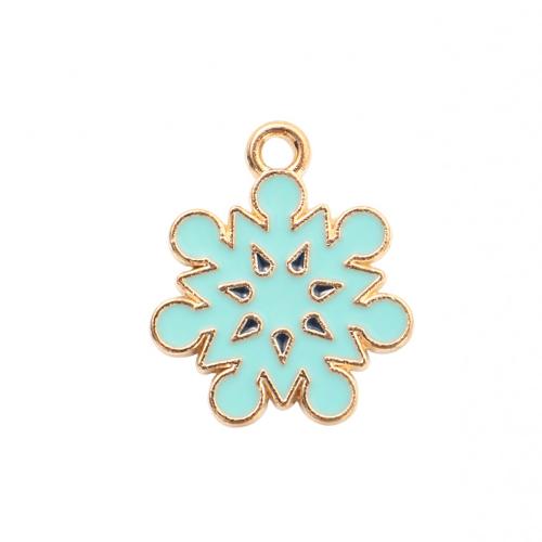 Ciondoli Natale in lega di zinco, lega in zinco, placcato color oro, Design natalizio & DIY & smalto, 22.50x19.20x1.20mm, Venduto da PC