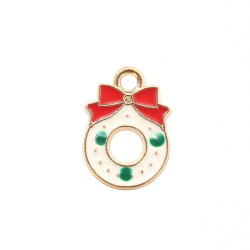 Ciondoli Natale in lega di zinco, lega in zinco, placcato color oro, DIY & smalto, 15.50x10.90x1.30mm, Venduto da PC