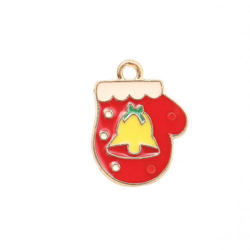 Ciondoli Natale in lega di zinco, lega in zinco, Guanto di Natale, placcato color oro, DIY & smalto, 19.10x14.30x1.30mm, Venduto da PC