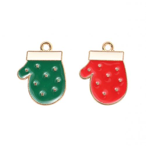 Ciondoli Natale in lega di zinco, lega in zinco, Guanto di Natale, placcato color oro, DIY & smalto, nessuno, 21.50x16.50x1mm, Venduto da PC