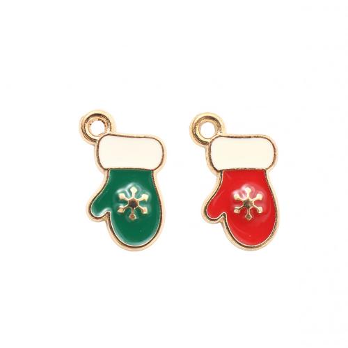 Ciondoli Natale in lega di zinco, lega in zinco, Guanto di Natale, placcato color oro, DIY & smalto, nessuno, 19.20x12x2mm, Venduto da PC