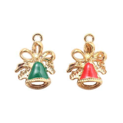Ciondoli Natale in lega di zinco, lega in zinco, Campana Natalizia, placcato color oro, DIY & smalto, nessuno, 21.40x15.40x5mm, Venduto da PC