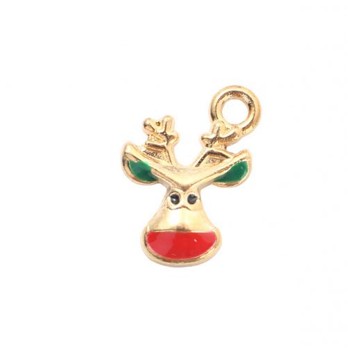 Ciondoli Natale in lega di zinco, lega in zinco, Renna Natalizia, placcato color oro, DIY & smalto, 16.50x12.60x3mm, Venduto da PC