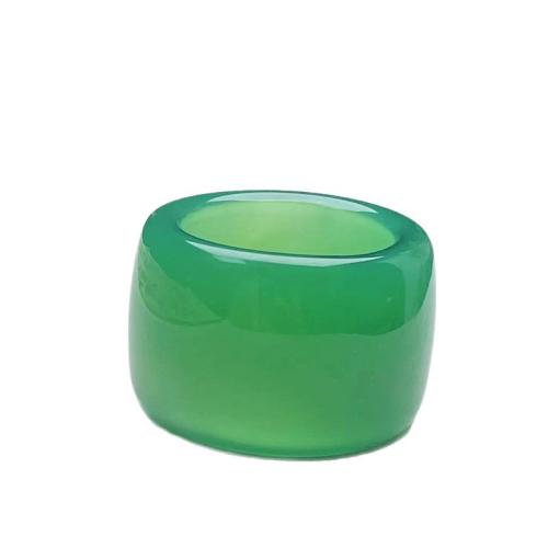 Agate bague, poli, style folk & unisexe, plus de couleurs à choisir, Taille:14, Vendu par PC