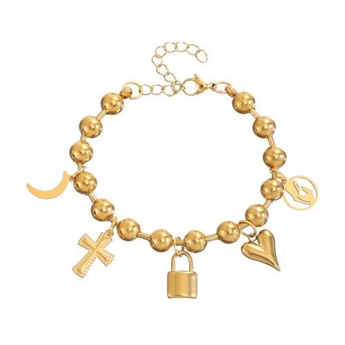 Bijoux bracelet en acier inoxydable, avec 5cm chaînes de rallonge, Placage, bijoux de mode & pour femme, plus de couleurs à choisir, Vendu par Environ 17 cm brin