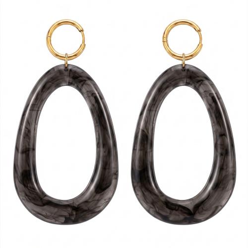 Boucle d'oreille résine, acier inoxydable, avec résine, Placage, bijoux de mode & pour femme, plus de couleurs à choisir, Vendu par paire