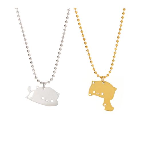 Collier de bijoux en acier inoxydable, Placage, 2 pièces & bijoux de mode & chaîne à billes & pour femme, plus de couleurs à choisir, Longueur Environ 55 cm, Vendu par fixé